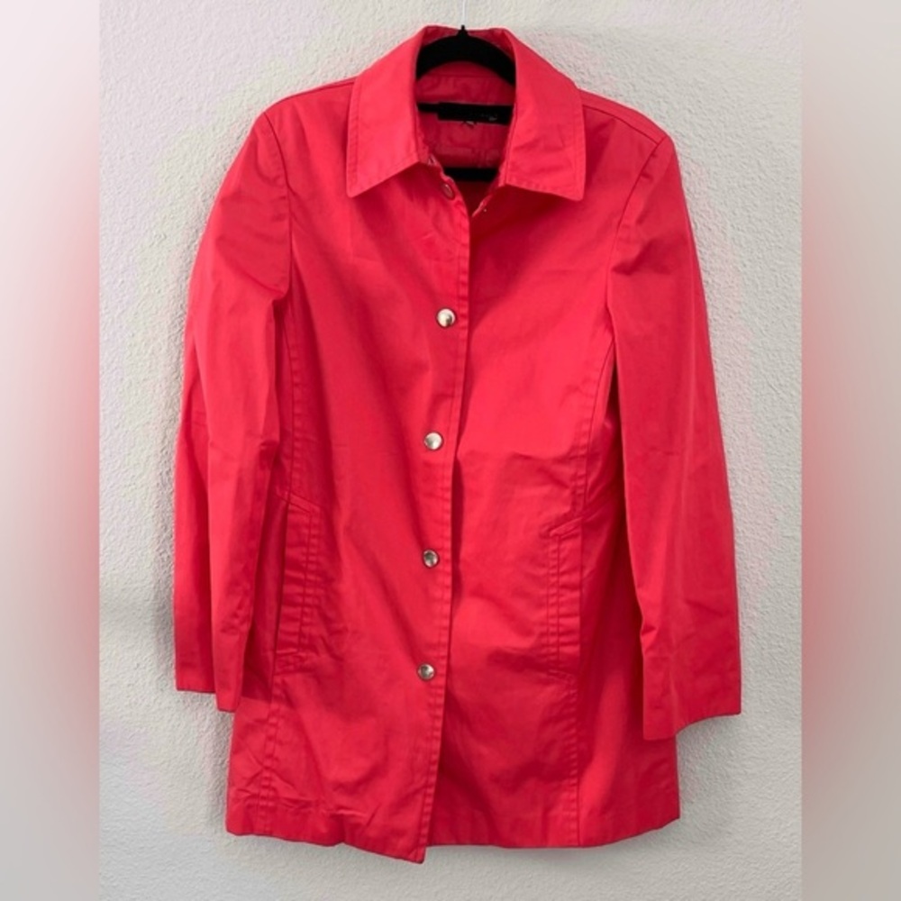 Anne Klein Red Trench Coat Lightweight Design